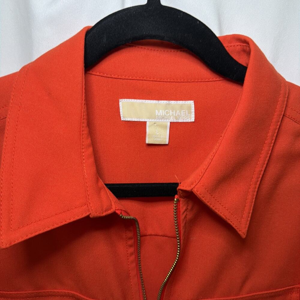 MICHAEL Michael Kors Orange Size Knee Length 3/4 Roll Sleeve Dress Sz L - Picture 2 of 5